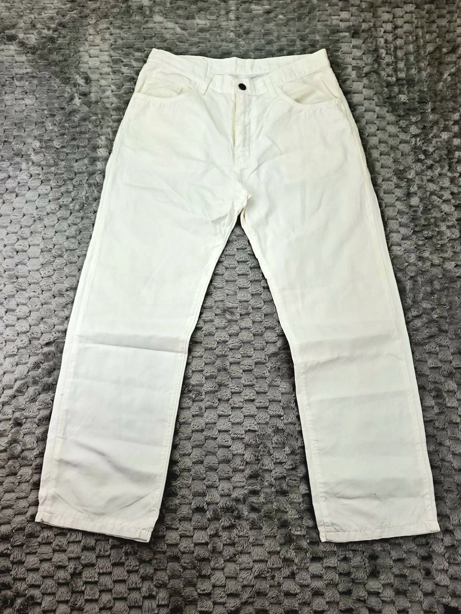 LACOSTE Pantalon vintage en lin et coton blanc des années 80 90 style preppy rétro – photo 2